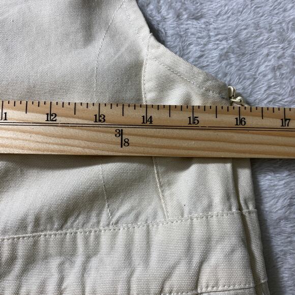 Hurley Modernist Zip Painter Overalls Women S Cream Cotton Canvas Streetwear NWT - Picture 11 of 13